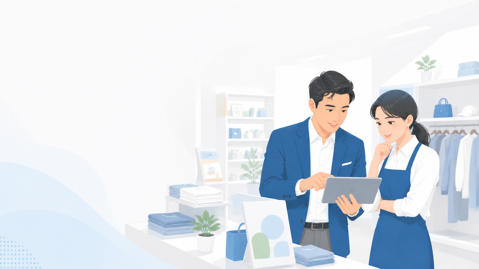 小売業の業務イラスト