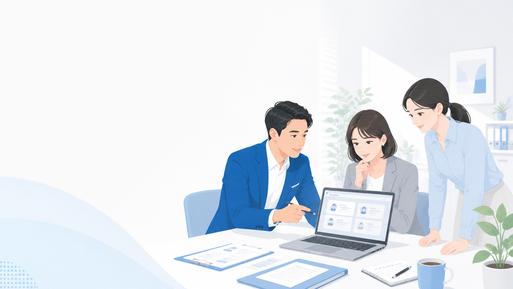 人材派遣・人材紹介業の業務イラスト