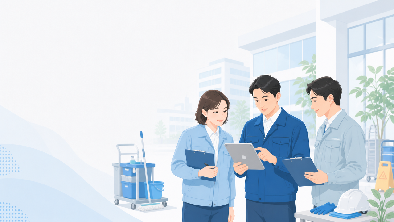 警備・清掃・ビルメンテナンス業の業務イラスト